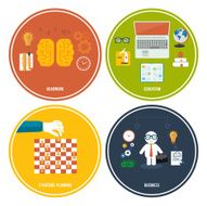 Icons for education headwork strategy business