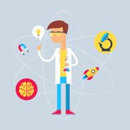 Character - scientist Vector illustration flat style N2