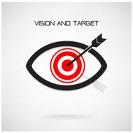 Vision and target concept eye symbol