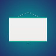 Vector projector screen over blue