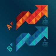 Geometric arrows red and blue color N2
