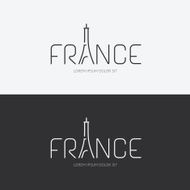 Vector alphabet france design concept with flat sign icon