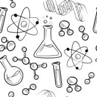 Seamless science lab vector background N2