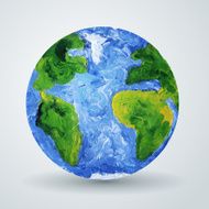 Earth planet painted in oil
