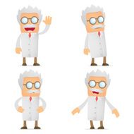 Set Of Funny Cartoon Scientist N4