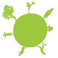 Vector silhouette of globe N2