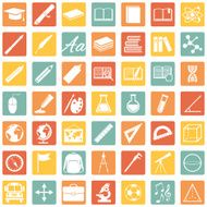 Vector Set of 49 Education Icons School and University N12