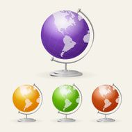 Vector school Globe set isolated on white N2