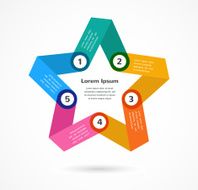 Abstract colorful background infographic with star