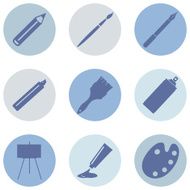 Vector Set of Art Painting and Drawing Icons N23