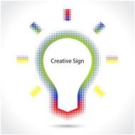 Creative light bulb idea concept sign N4