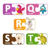 stickers alphabet animals from P to T N2