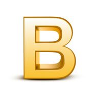 3d golden letter B N5