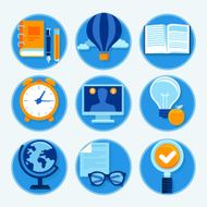 Vector education icons in flat style