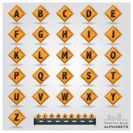 Traffic Sign Alphabets Font Style
