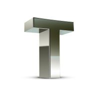 3d silver steel letter T N3