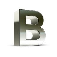 3d silver steel letter B N2