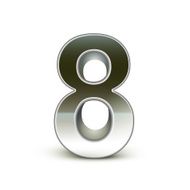 3d silver steel number 8 N5