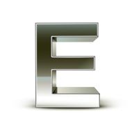 3d silver steel letter E N4