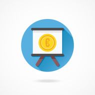 Vector Presentation Board and Euro Sign Icon