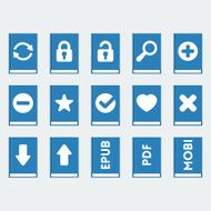 Vector book icons set in &#039;flat&#039; style