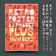 Retro alphabet for art and craft poster&#039;s design