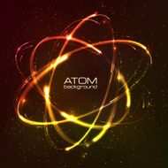 Vector shining neon lights atom model N2