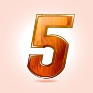 Figure five wooden 5 Vector