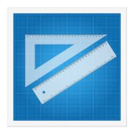 blueprint and ruler instruments N26