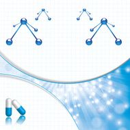 Molecule blue background