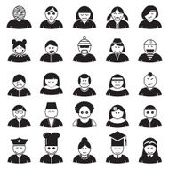 People face icons set vector format