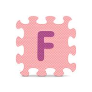 Vector letter &quot;F&quot; written with alphabet puzzle