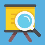 Vector Presentation Board and Magnifying Glass Icon