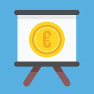Vector Presentation Board and Euro Sign Icon N2