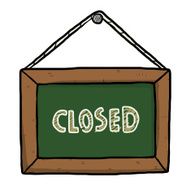 chalk board and word &quot; closed