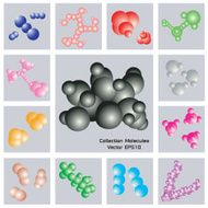 Set of colorful molecular