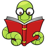 Cartoon book worm N2