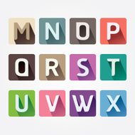 Vector Alphabet colorful Font with Shadow Style N3