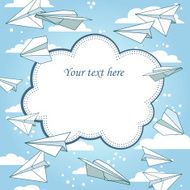vector frame with paper planes N4