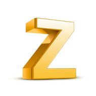 3d golden letter Z N4