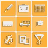 Vector school theme icons set