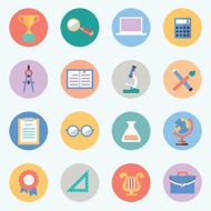 Flat education icons Science and knowledge