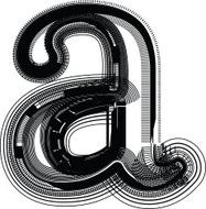 Font illustration LETTER A N14