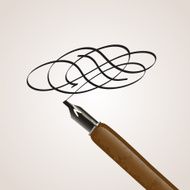 Calligraphy pen made of a twirl N2
