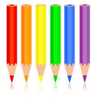 Set of colored pencil a rainbow