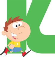 Funny Cartoon Alphabet Letter K N2