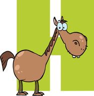 Funny Cartoon Alphabet Letter H
