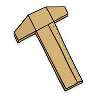 wooden T-square cartoon