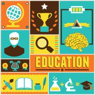 Retro poster of education N2