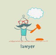 lawyer knocking hammer and thinks N2